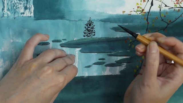 Видеокурс Марии Александровой "Долина реки Ли в стиле художника Чэнь Чуньчжуна" смотреть онлайн