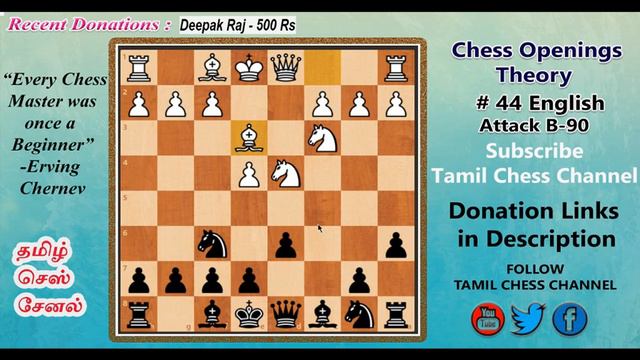 Najdorf sicilian defense in tamil,English attack,chess openings ,ideas,strategies for black in tami смотреть онлайн