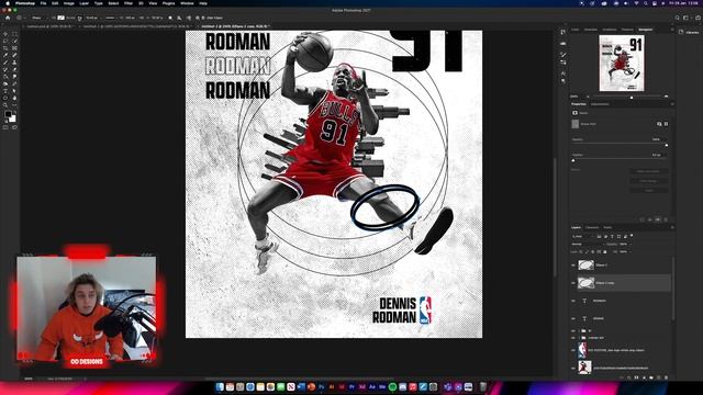 DENNIS RODMAN Abstract POSTER design (PHOTOSHOP 2021) смотреть онлайн
