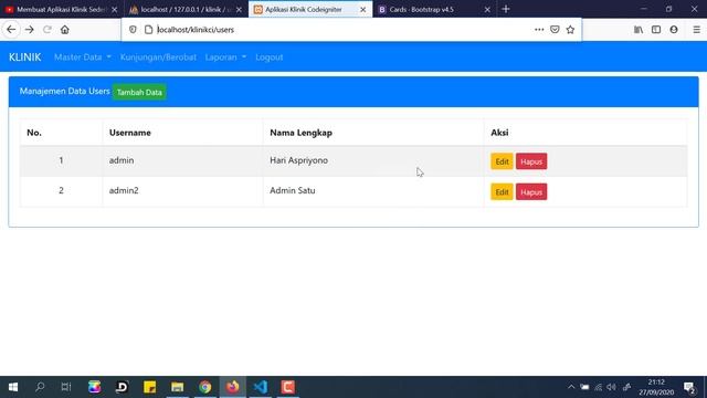 Membuat Aplikasi Klinik Sederhana Dengan Codeigniter 3 - Manajemen Data Users (Studi Kasus CI) смотреть онлайн