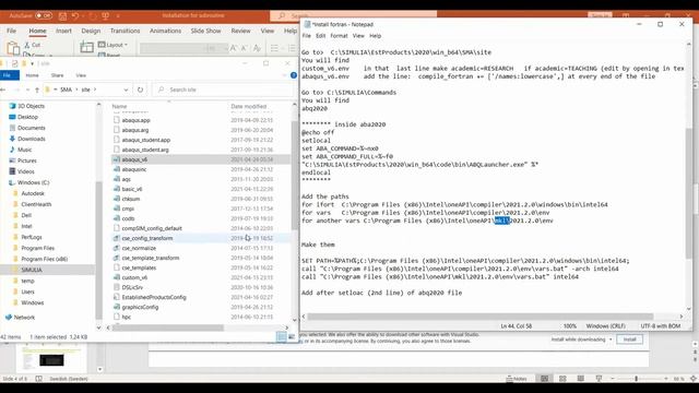 Linking ABAQUS 2020 to One API to Run Subroutine (step-by-step setup) смотреть онлайн