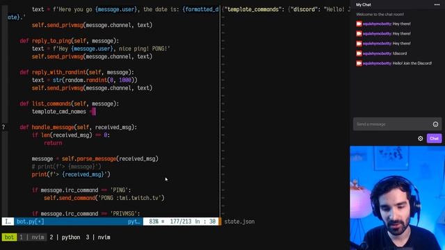 Coding a Twitch bot: Adding commands from Twitch chat with state (Part 2) (From Scratch #4) смотреть онлайн