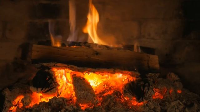 Real Burning Fireplace + Crackling Fire Sounds, No Music, 4K HD, 3 Hours Screensaver смотреть онлайн