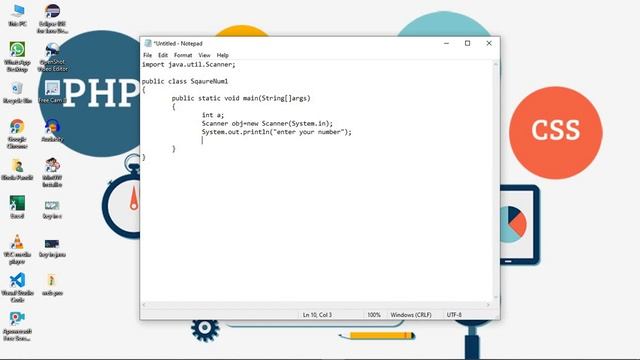 How to find out the square value in java using notepad and eclipse || by jumps in coding(Hindi) смотреть онлайн