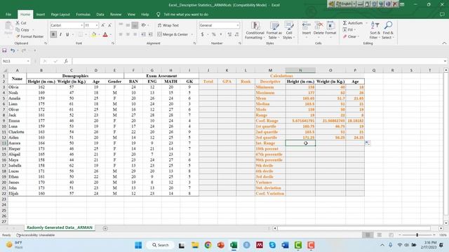 Calculating Descriptive Statistics in Excel | Part 1 смотреть онлайн