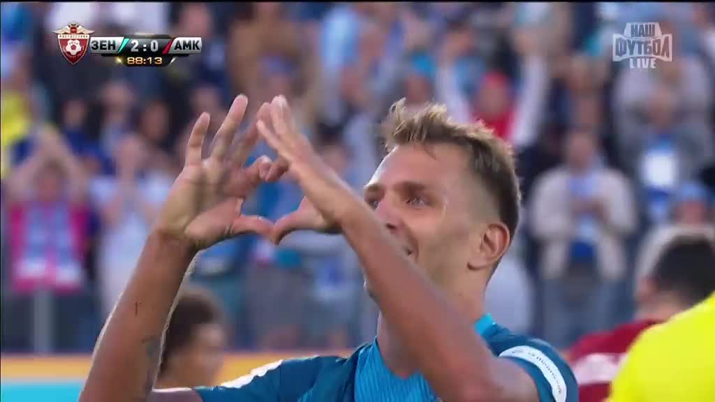 Зенит - Амкар, Кришито, Гол, 3-0 смотреть онлайн