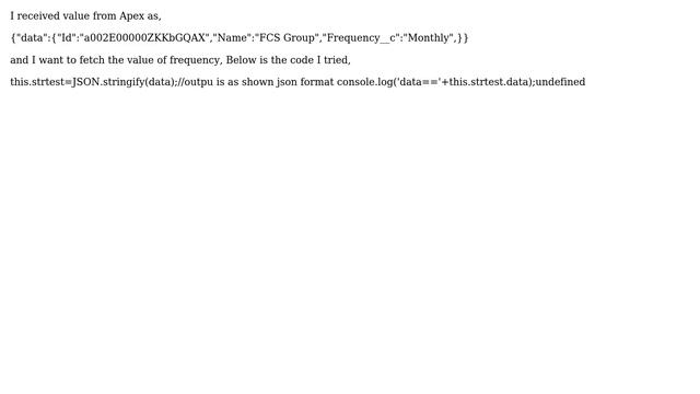 Salesforce: Access value of JSON in JS Controller смотреть онлайн