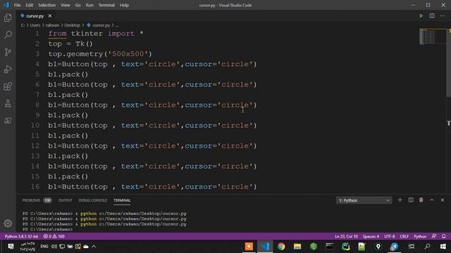 كورس python tkinter كامل : بايثون تكنتر : درس 31 : المؤشرات cursor جزء مهم لكل برنامج смотреть онлайн