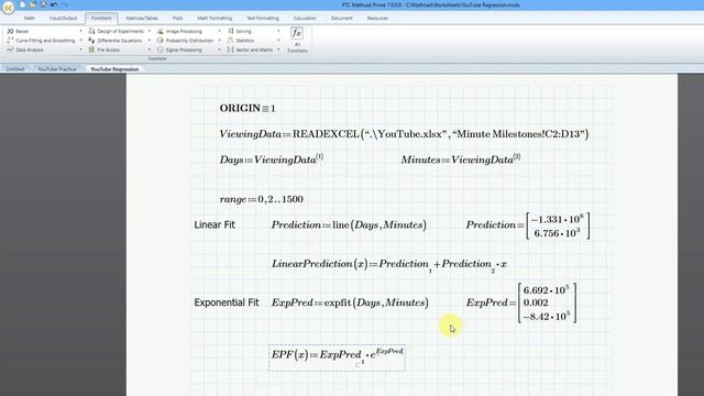 PTC Mathcad Prime - Exponential Regression | Data Analysis смотреть онлайн