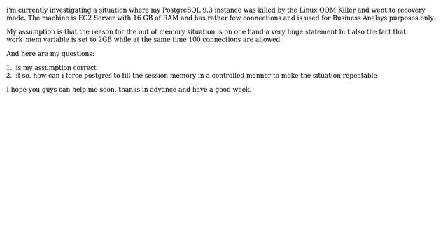 Databases: How to force postgresql to filll work_mem? смотреть онлайн