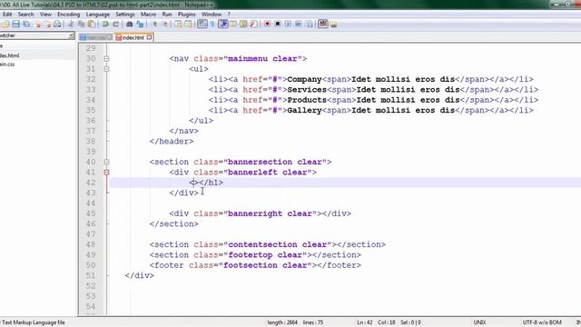 PSD to HTML5/CSS3 Conversion (Part-02) смотреть онлайн
