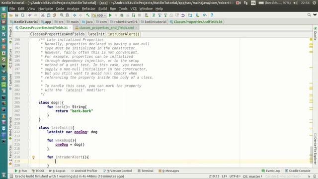 Android Kotlin Tutorial #067 - Class Properties and Fields - Late-Initialized Properties смотреть онлайн