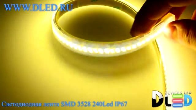 Влагозащищённая светодиодная лента в трубке SMD 3528 (240 LED) ip67 2 Белый + Теплый белый смотреть онлайн