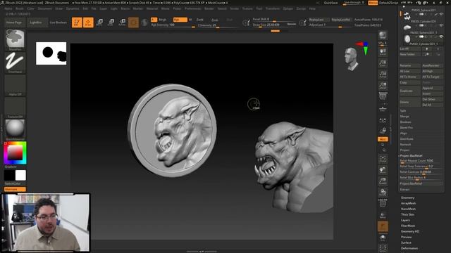 ZBRUSH TUTORIAL | Bas Relief Tool смотреть онлайн