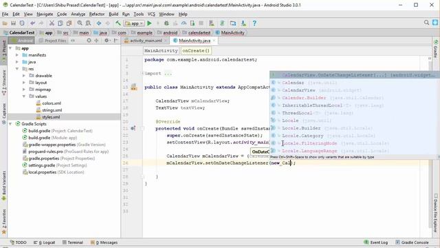 CalendarView in Android App | Android Studio 3.0.1 | Kotlin | 2018 смотреть онлайн