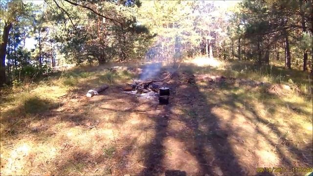 Выезд на природу с ночевкой(макароны с тушенкой, чай)Мозырь,Беларусь.