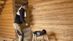 Затесы (лыски, залыбины, площадки) под розетки в деревянном доме