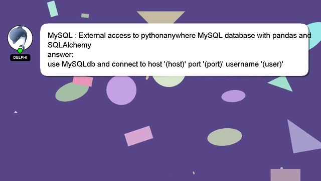 MySQL : External access to pythonanywhere MySQL database with pandas and SQLAlchemy смотреть онлайн