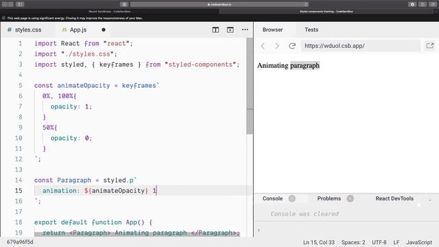 Learn Styled Components | Easy Animations with Keyframes helper смотреть онлайн