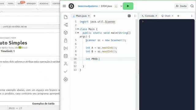 Beecrowd - URI - 1004 - Produto Simples - Linguagem Java смотреть онлайн