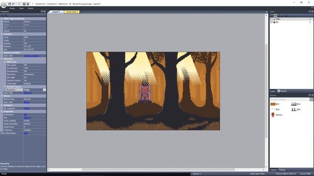 Construct 2 Tutorial - Bound to Layout Behavior смотреть онлайн