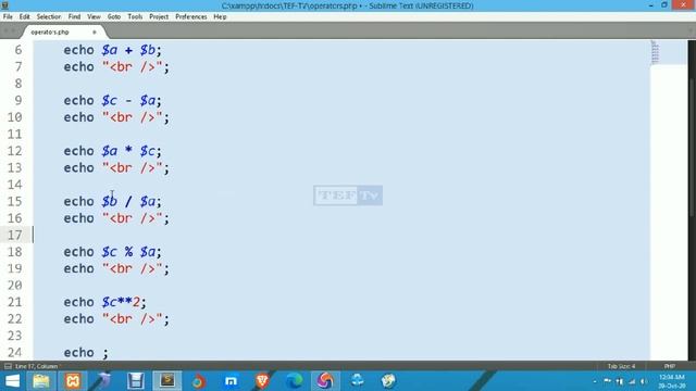 Arithmetic Operators in PHP смотреть онлайн