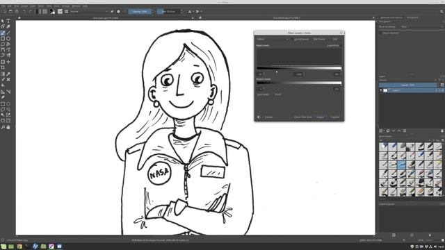 Remove blue sketch-lines in Krita смотреть онлайн