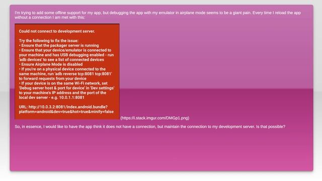 Debugging react native application in offline mode смотреть онлайн