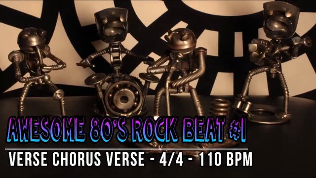 110 BPM - Awesome 80's Hard Rock Beat - 4/4 Drum Track - Metronome - Drum Beat смотреть онлайн