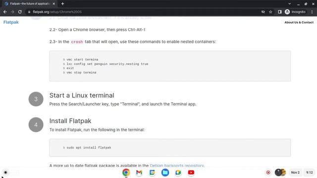 instalar flatpak no ChoromeOS Flex смотреть онлайн