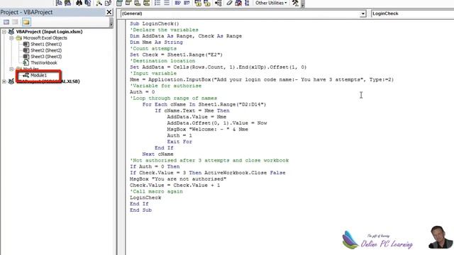 Excel VBA Input Login Box смотреть онлайн