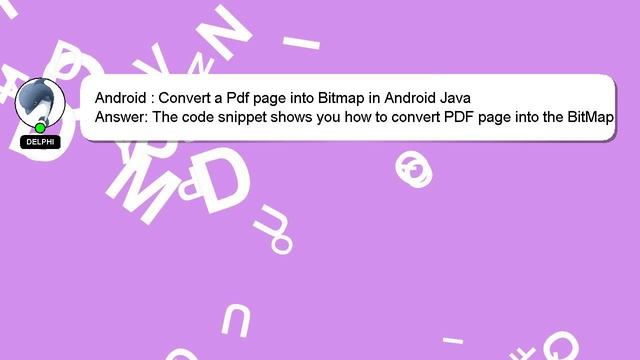 Android : Convert a Pdf page into Bitmap in Android Java смотреть онлайн