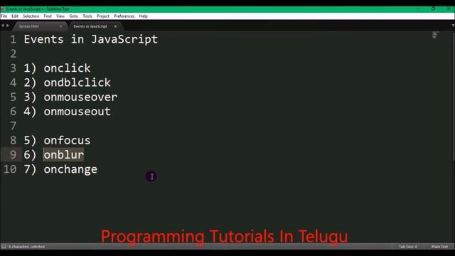 Events in JavaScript telugu смотреть онлайн