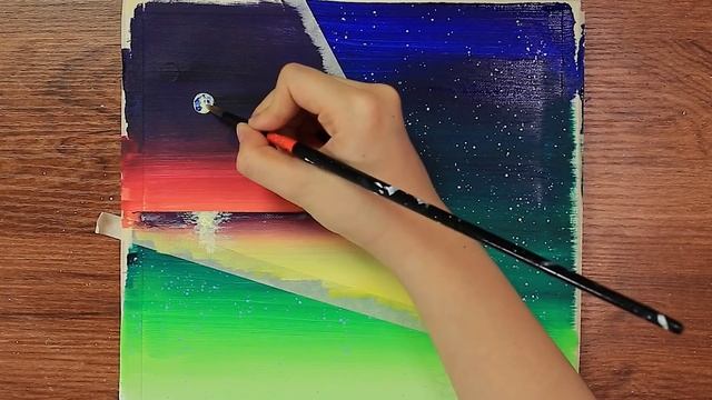 Spaceman Looking for Earth｜Acrylic Painting on Canvas Step by Step #367｜Satisfying Masking Tape ASM смотреть онлайн