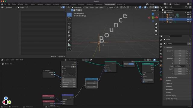 MoGraph -Text Bounce - Geometry nodes Blender 3.1 смотреть онлайн