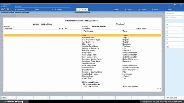 How to View Edit Log for Transactions and Masters in TallyPrime Edit Log | TallyHelp смотреть онлайн