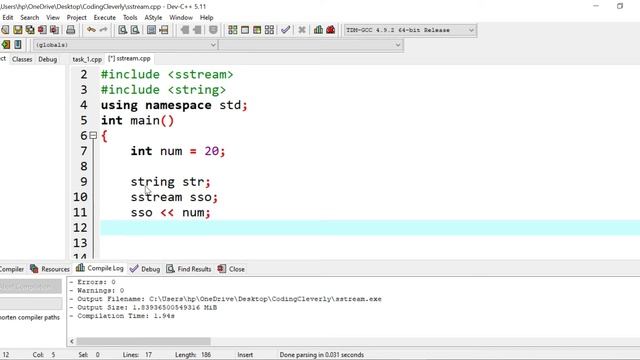 String Streams (sstream) | Introduction to Programming with C++ | Part 46 смотреть онлайн