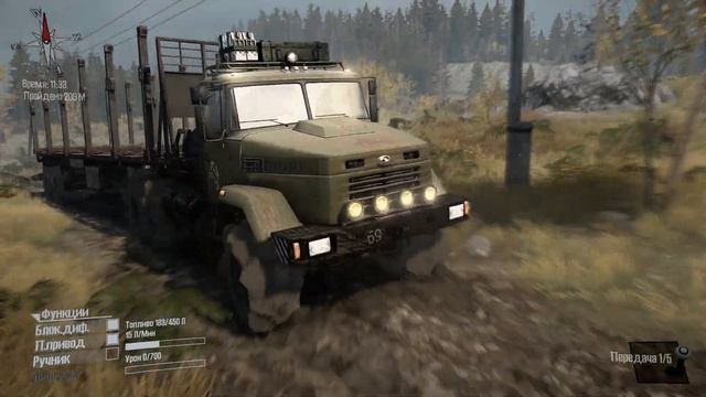 Spintires Mudrunner: КрАЗ-6322 [v.06.12.17] смотреть онлайн