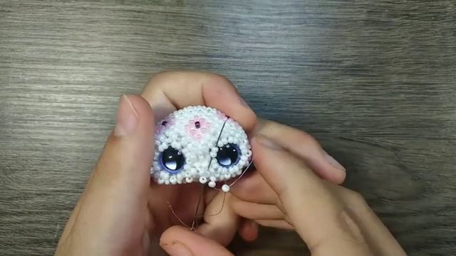 Ушан (зайчик) из бисера. Амигуруми. Мастер-класс. Носик. смотреть онлайн