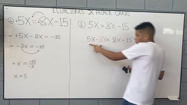 ? ? Cómo Resolver Ecuaciones De PRIMER GRADO PASO A PASO ❓ | ? Súper FÁCIL ? [5x=8x-15] ✅
