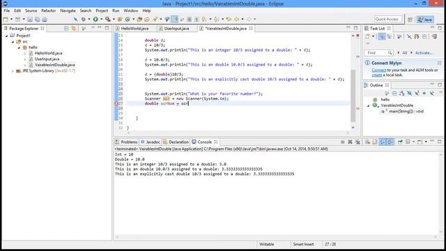 Java: 4 : Variables Int, Double and Math смотреть онлайн