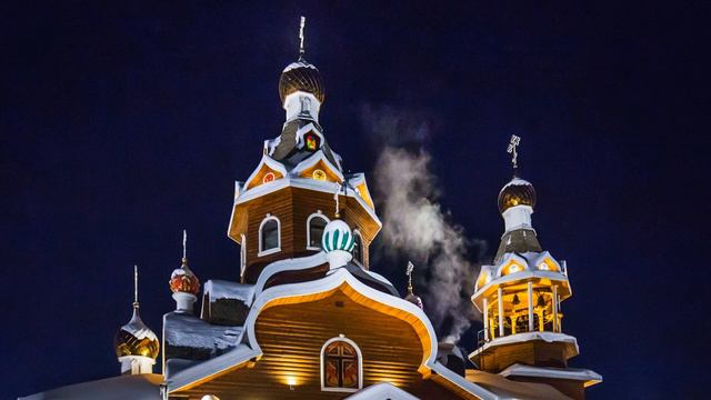 Церковь Богоявления Господня в ночь на Рождество. Бердск, Западная Сибирь смотреть онлайн
