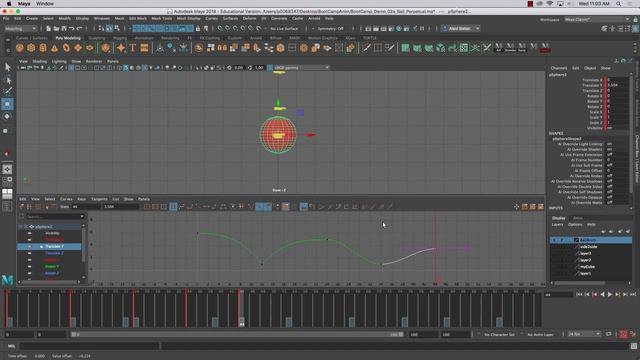 3D Animation Bootcamp in Maya P03 Ball Drop Animation with Decay смотреть онлайн