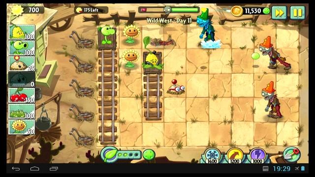 Как пройти 11 уровень в игре Растения против Зомби 2 Дикий запад смотреть онлайн