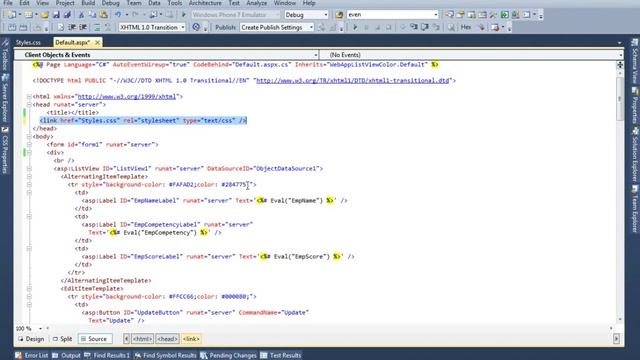 Applying Cascading Style Sheet (CSS) to ListView - ASP.NET смотреть онлайн