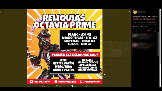 🎧DONDE CONSEGUIR OCTAVIA PRIME🎧 | PANDERO Y TENORA PRIME смотреть онлайн
