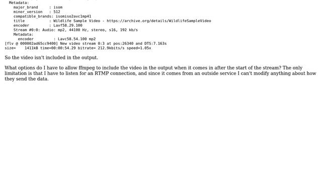 Option for FFmpeg to include streams not present at start смотреть онлайн