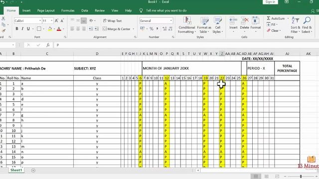 HOW TO CALCULATE ATTENDANCE PERCENTAGE IN EXCEL || ONLINE TEACHING HACKS смотреть онлайн