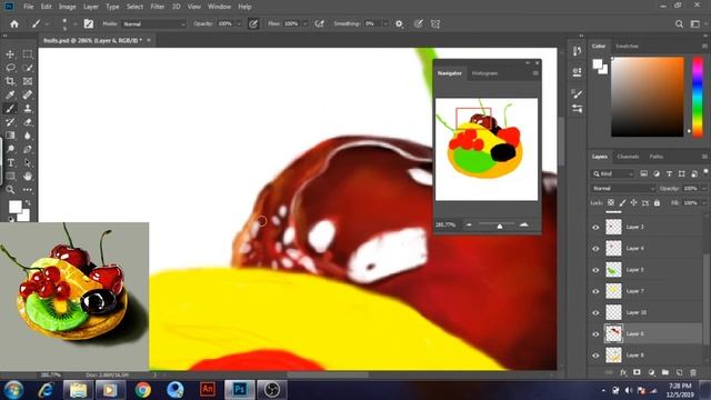 Realistic fruits drawing in Adobe Photoshop/digital art/part 2 смотреть онлайн