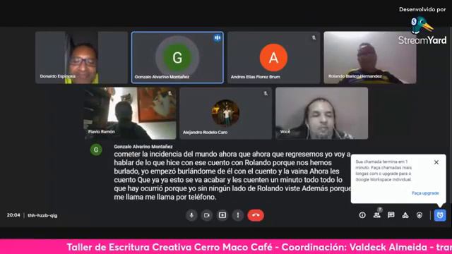 Cerro Maco Café Taller De Escritura Creativa - Dirige: Gonzalo Alvarino. Coordina: Valdeck Almeida